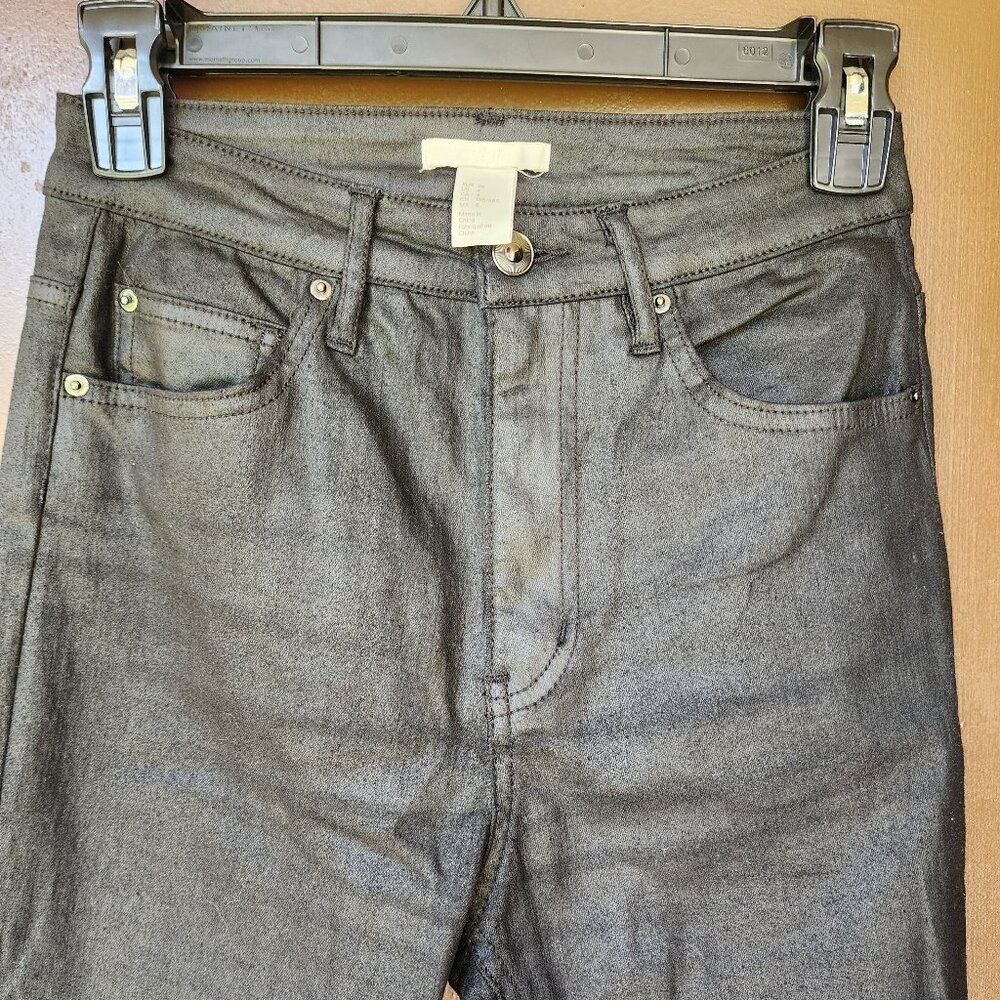 HM High Waist Skinny Jeans Leather 2